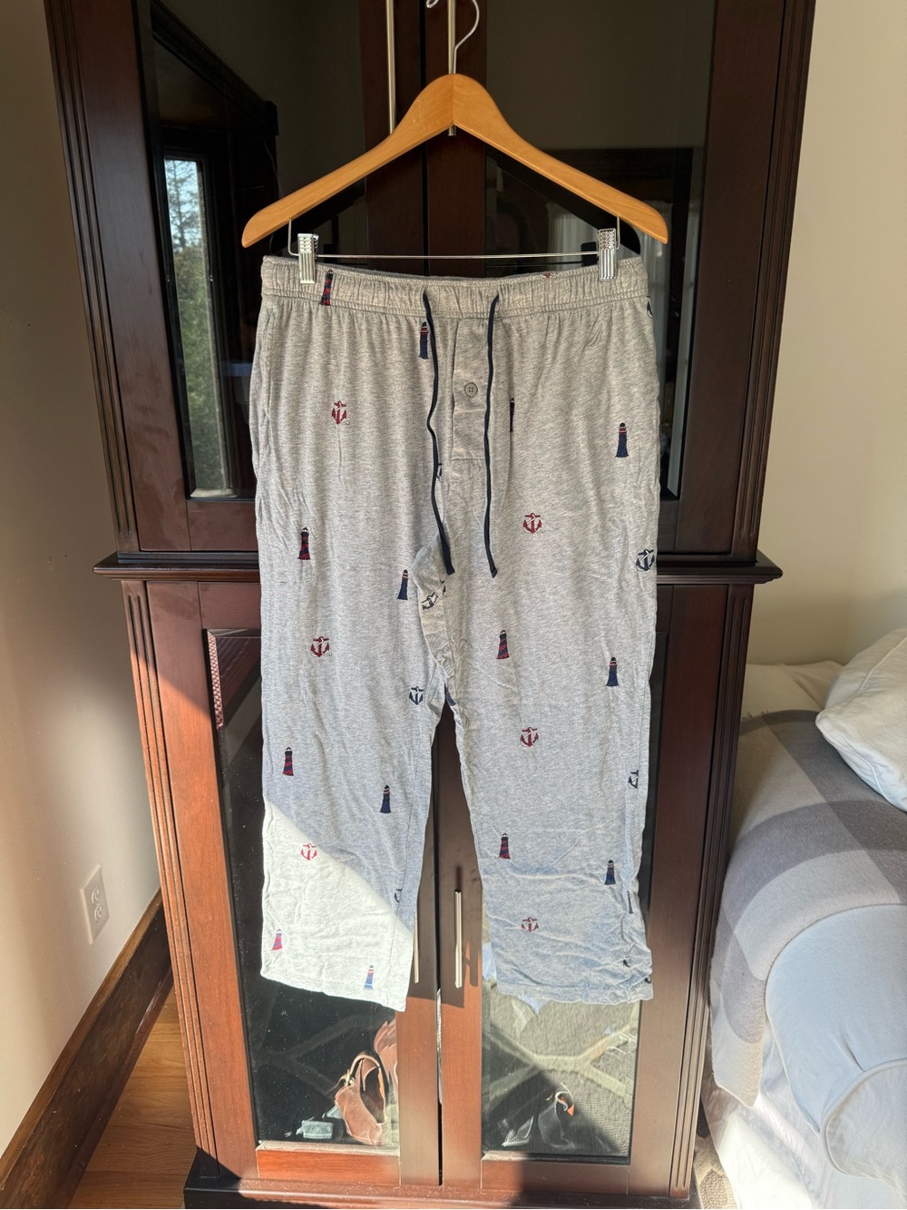 Nautica Gray Nautical Print Pajama Pants